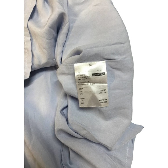 New Sophie Rue Floral Spaghetti Strap Smocked Lined Mini Dress Blue M - Picture 6 of 11